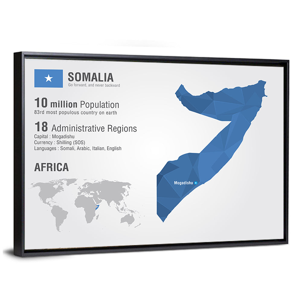 Somalia Geometric Map Wall Art