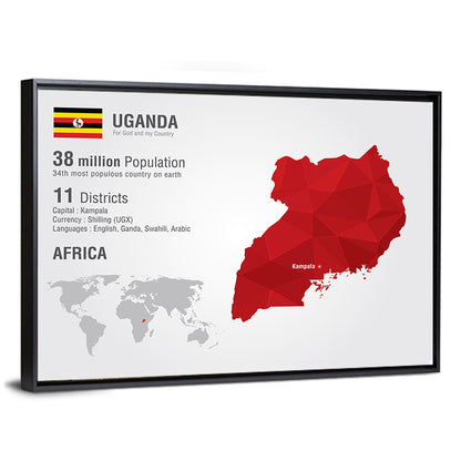 Uganda Map Wall Art