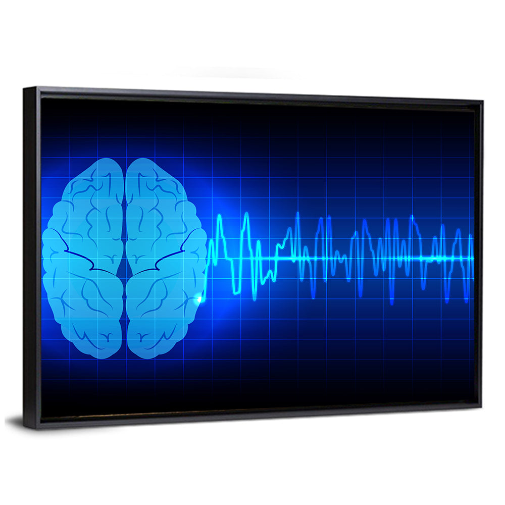 Glowing Brain Wave Visualization Wall Art