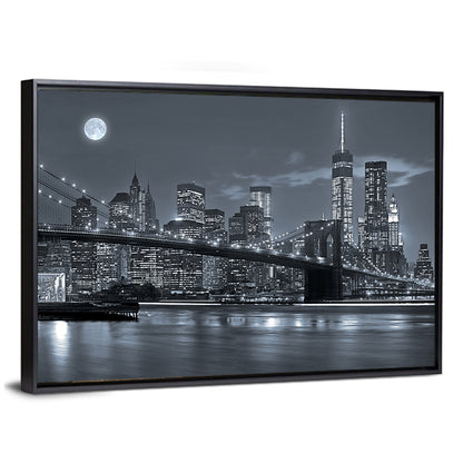 Brooklyn Bridge Night Skyline Wall Art