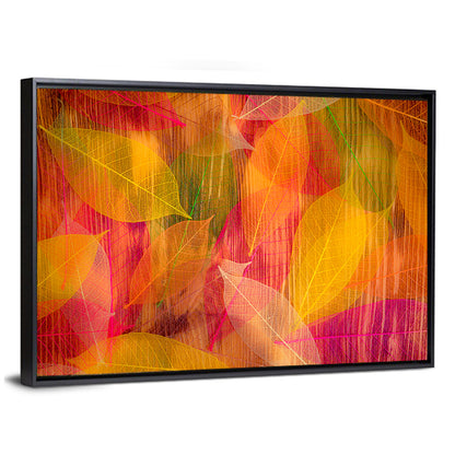 Translucent Autumn Leaf Veins Wall Art