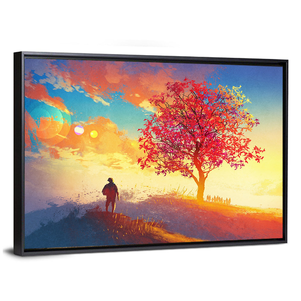 Surreal Autumn Dusk Landscape Wall Art