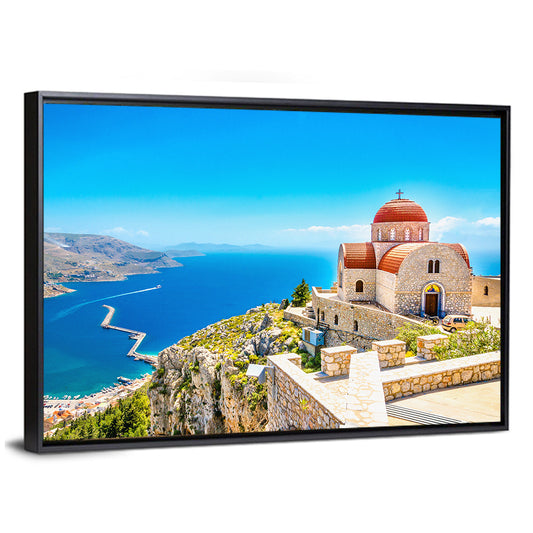 Cliffside Church in Greece Wall Art