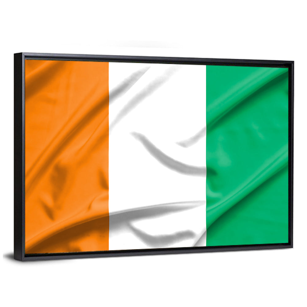 Ivory Coast Flag Rippled Tricolor Wall Art