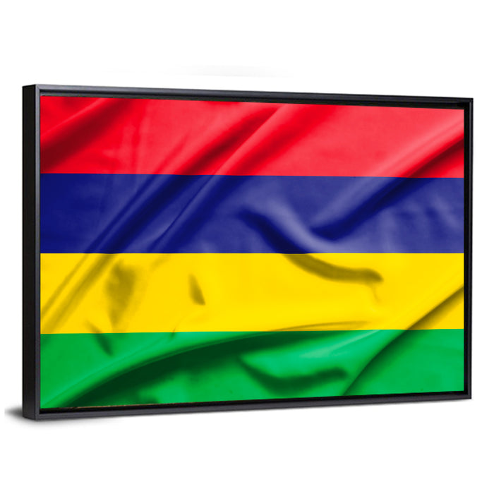 Mauritius National Flag Wall Art as a framed canvas
