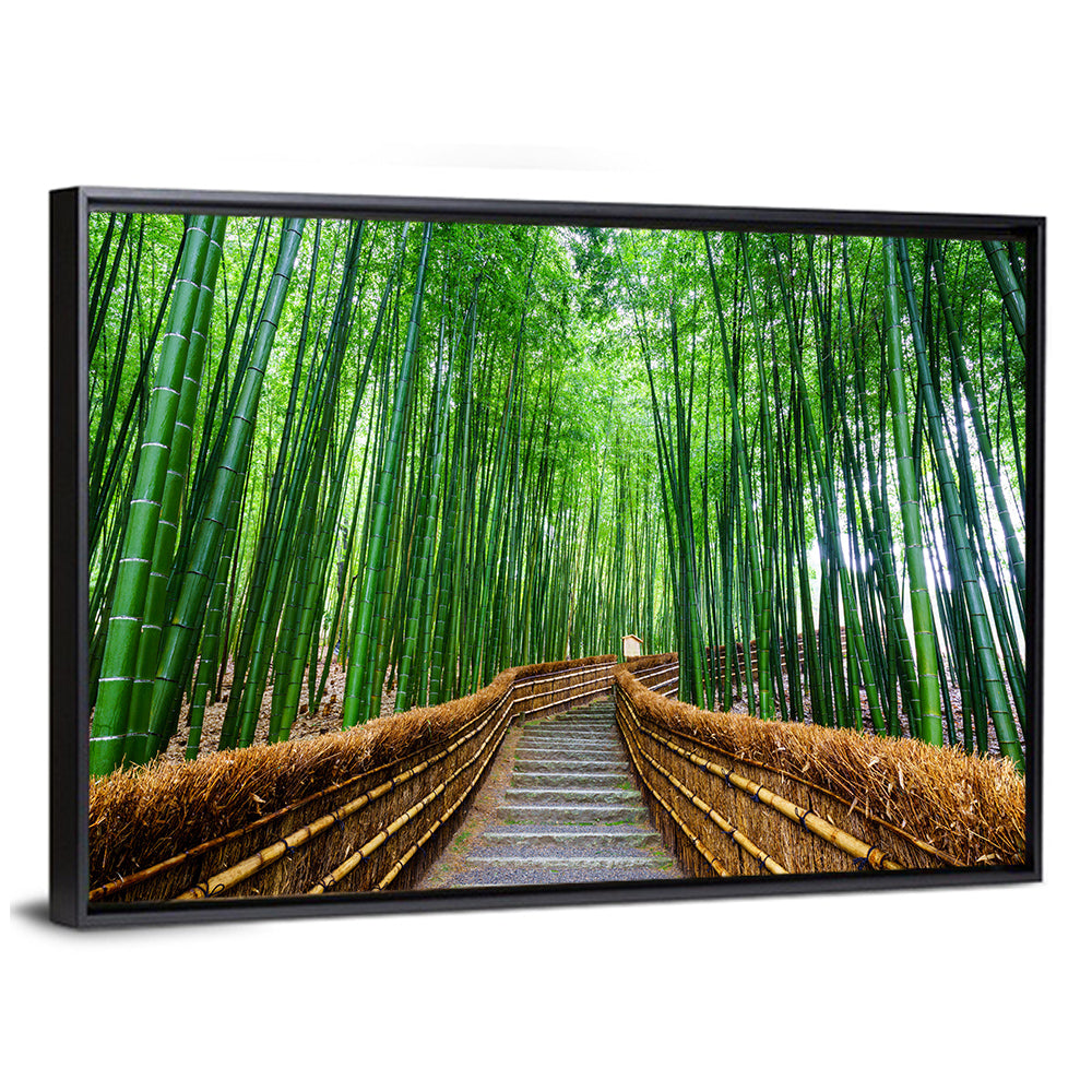 Stone Steps in Kyoto Bamboo Forest Wall Art