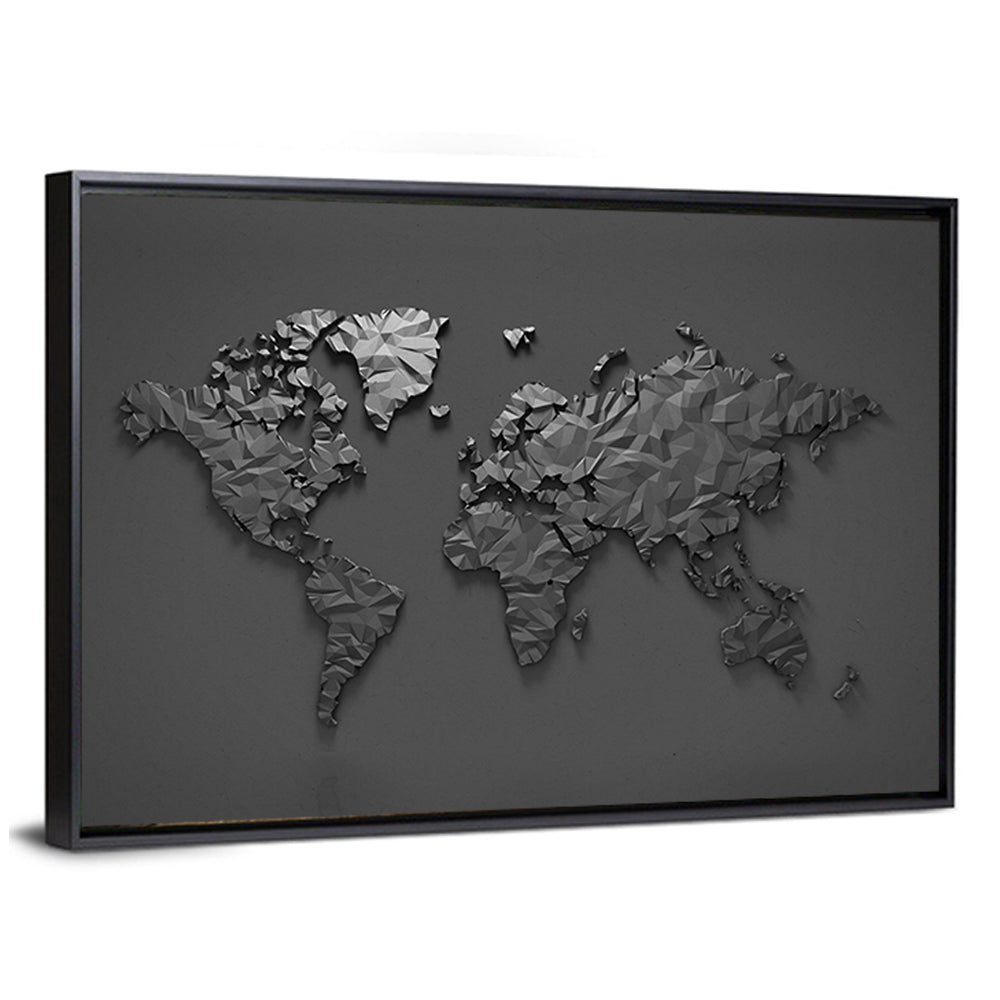 Low-poly World Map Wall Art