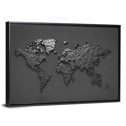 Low-poly World Map Wall Art