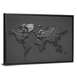 3D World Map Wall Art