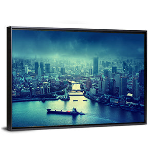 Skyline Of Shanghai At Sunset Wall Art