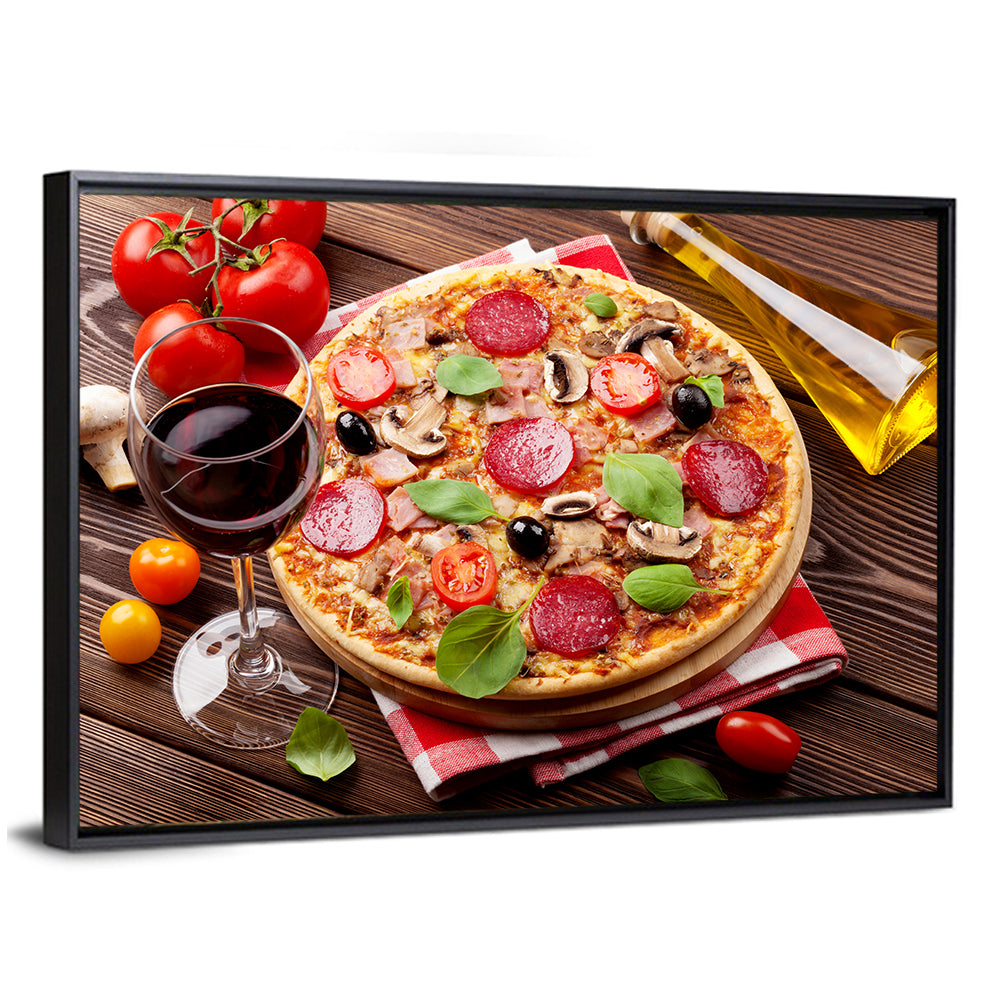 Rustic Italian Pizza Still Life Wall Art