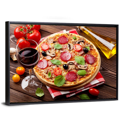 Rustic Italian Pizza Still Life Wall Art