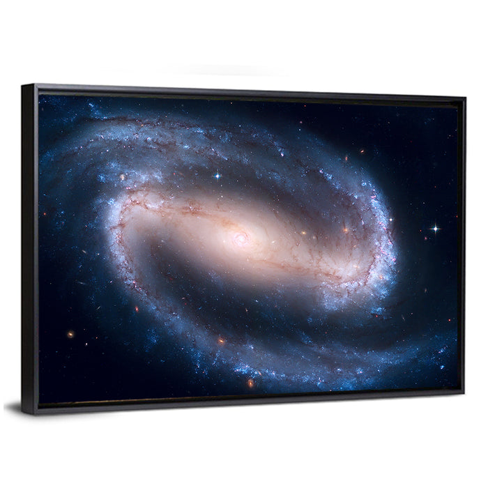 Barred Spiral Galaxy Wall Art as a framed canvas
