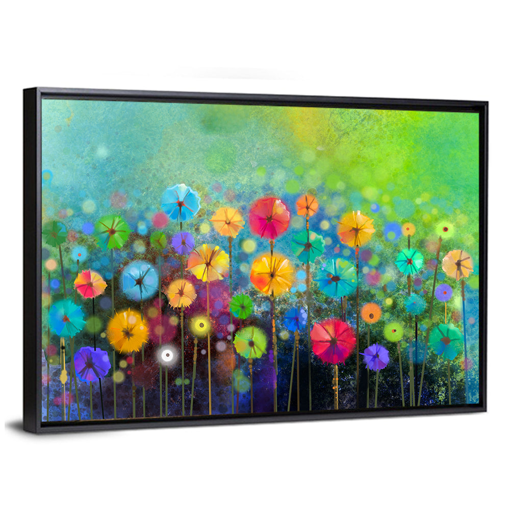 Stylized Flower Meadow Watercolor Wall Art