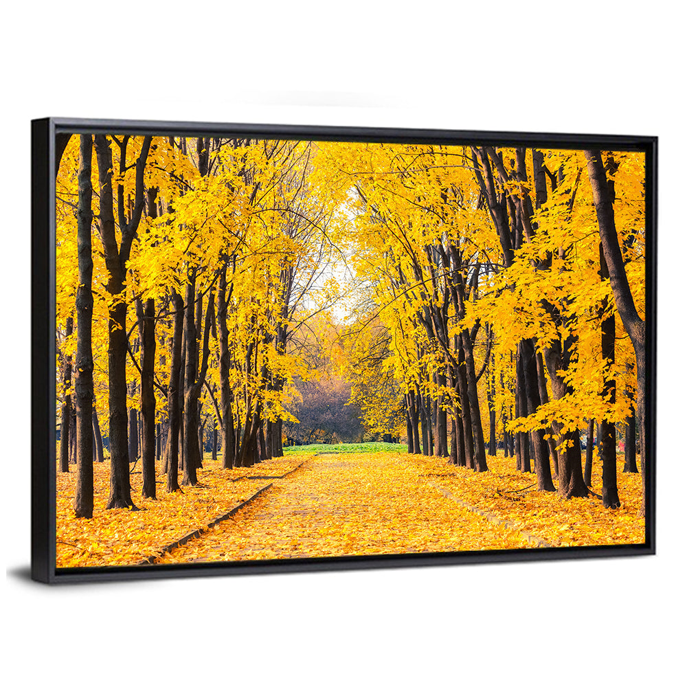 Golden Autumn Park Path Wall Art