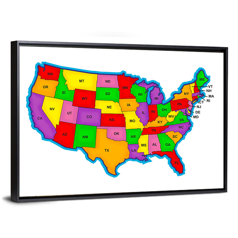 Bold United States Map Wall Art