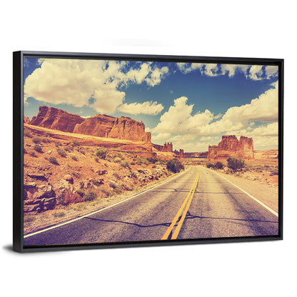 Vintage Desert Road USA Wall Art