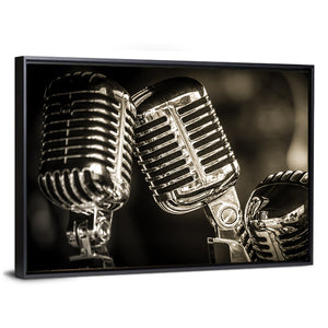 Recording Studio Microphones Wall Art