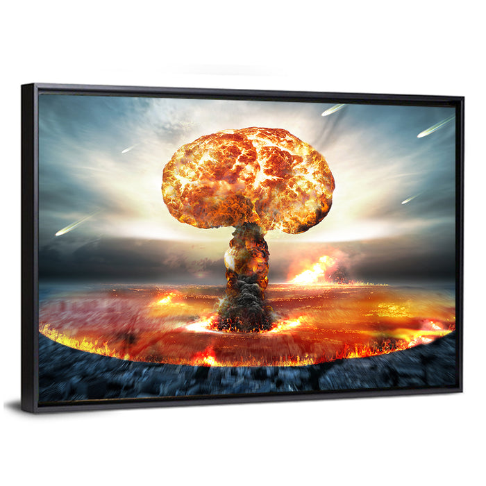Danger of Nuclear War Wall Art as a framed canvas