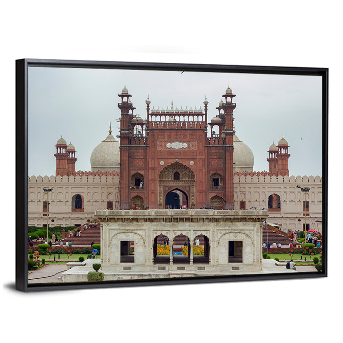 Badshahi Mosque Facade Wall Art as a framed canvas