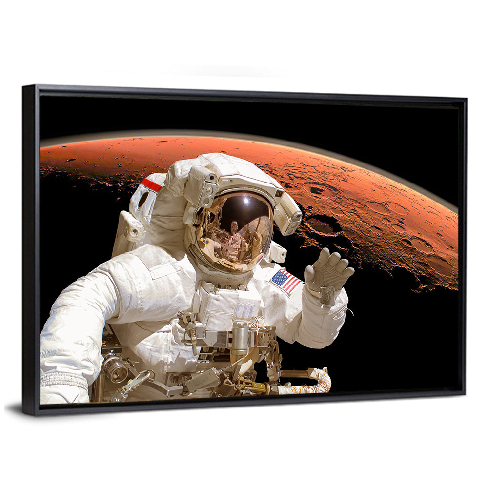 Astronaut with Gold Visor on Mars Wall Art