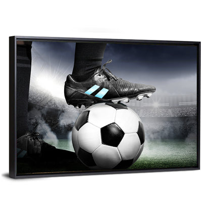 Low Angle Soccer Cleat Close Up Wall Art