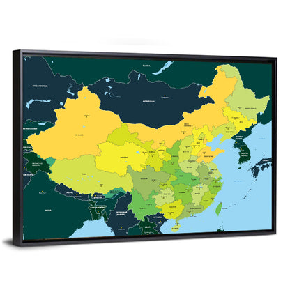 Political Map of China Wall Art