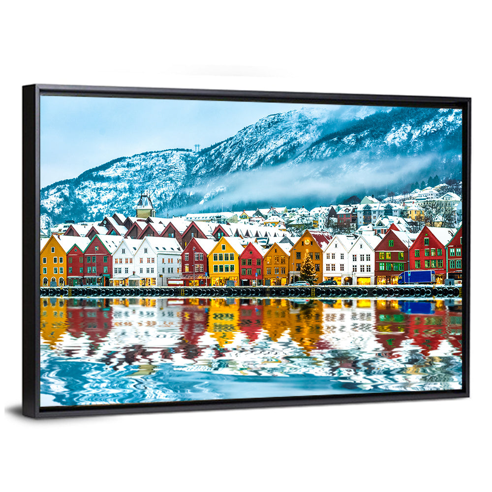 Bryggen Wharf in Bergen Wall Art