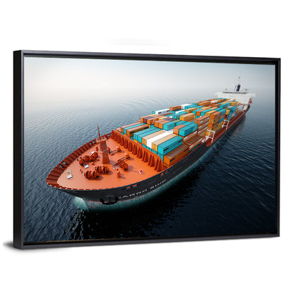 Container Ship at Sea Wall Art
