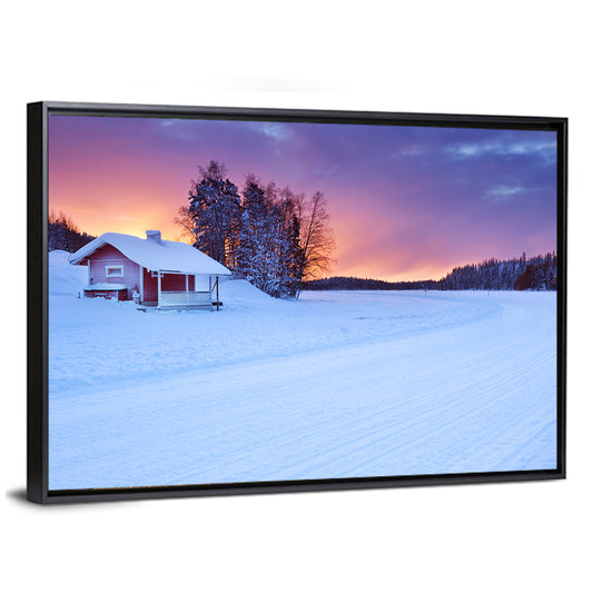 Lapland Sunrise Over Frozen Lake Wall Art