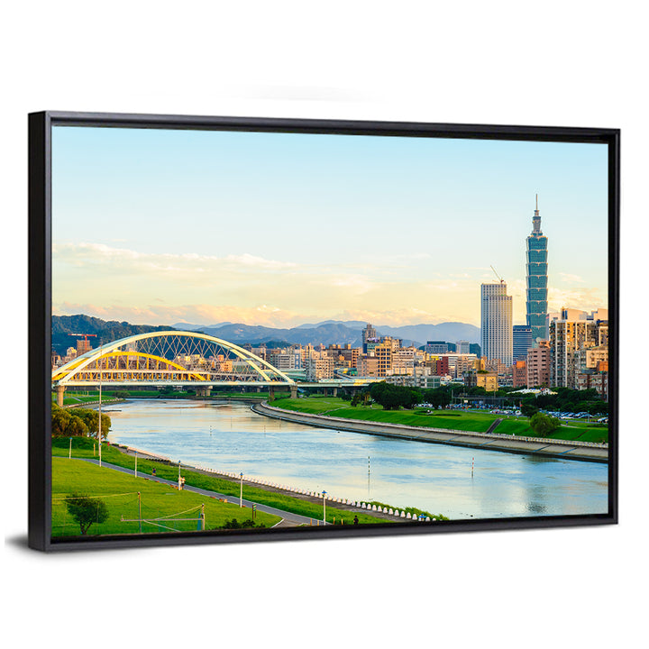 Taipei Skyline at Golden Hour Wall Art
