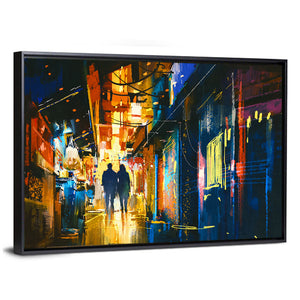 Couple Walking In Alley Wall Art