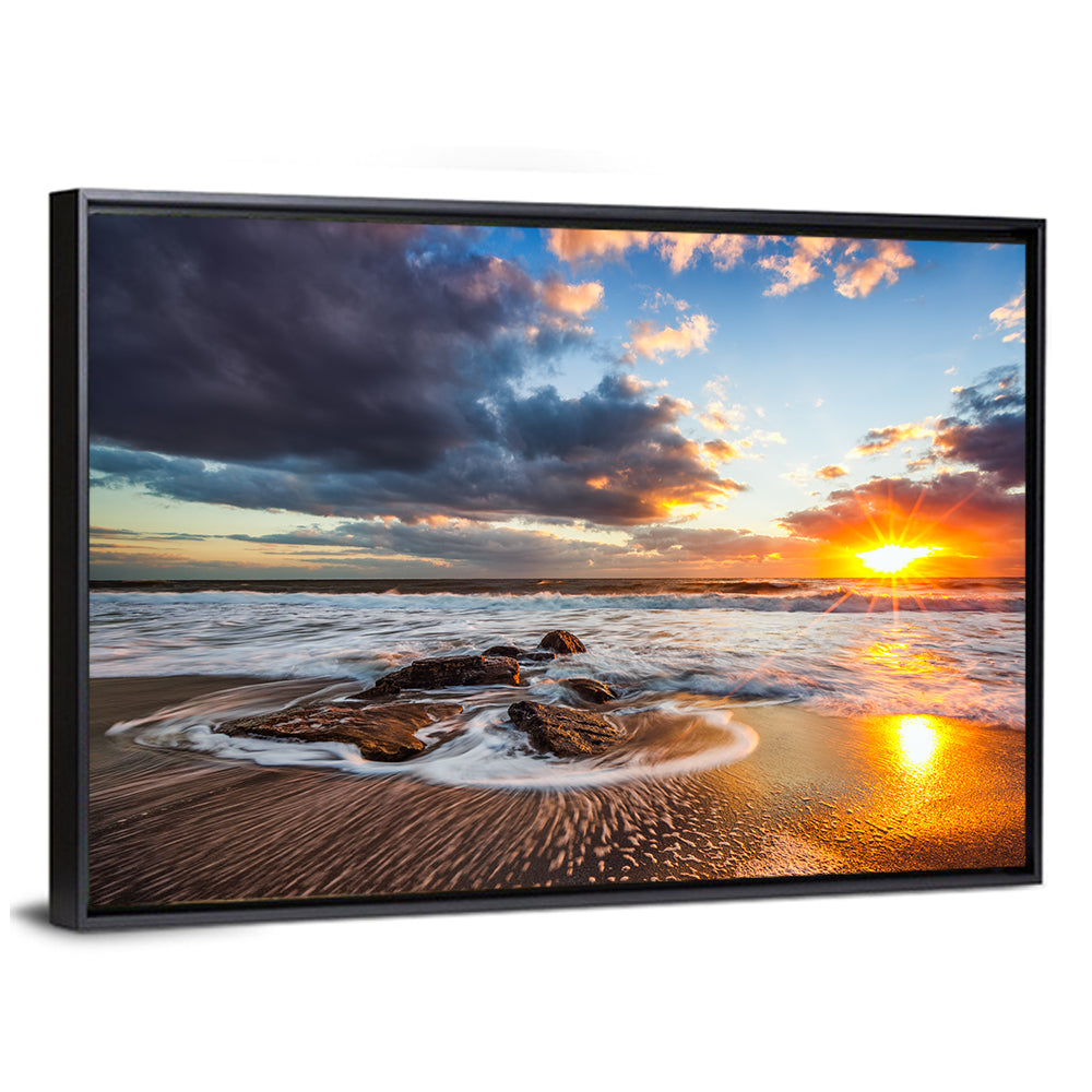 Sunrise Over Rocky Shore Wall Art