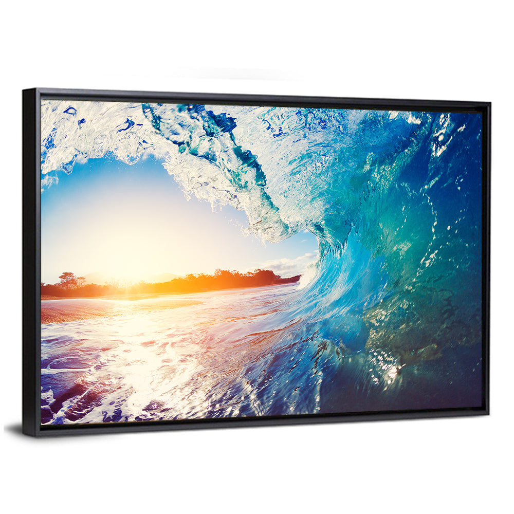 Blue Wave Tunnel at Sunrise Wall Art