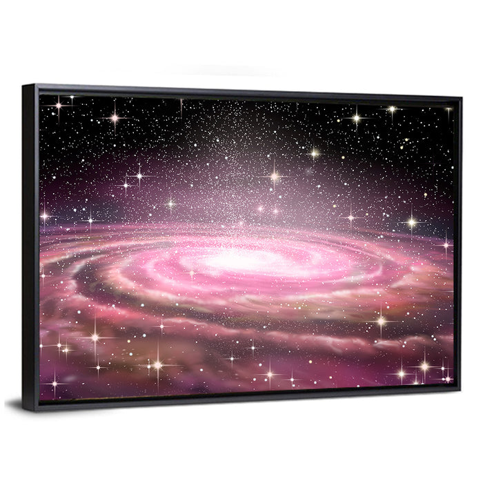 Spiral Galaxy in Deep Space Wall Art as a framed canvas