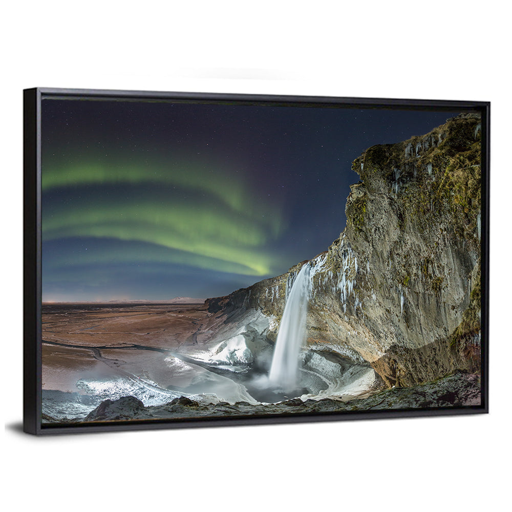 Seljalandsfoss Waterfall Nightscape Wall Art