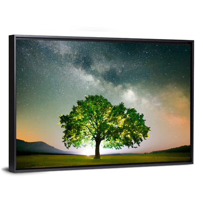 Lone Tree Under Milky Way Wall Art