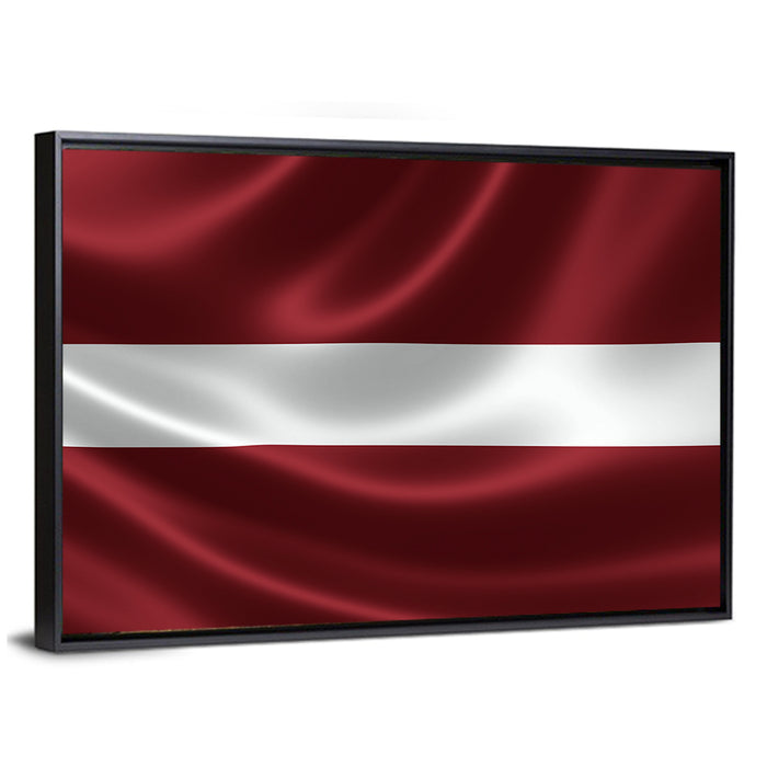 Flag of Latvia Wall Art as a framed canvas