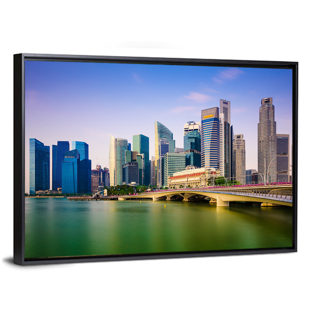 Singapore Skyline with Esplanade Bridge Wall Art