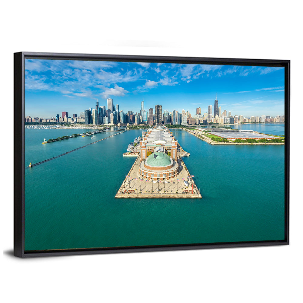 Chicago Navy Pier Aerial View Wall Art