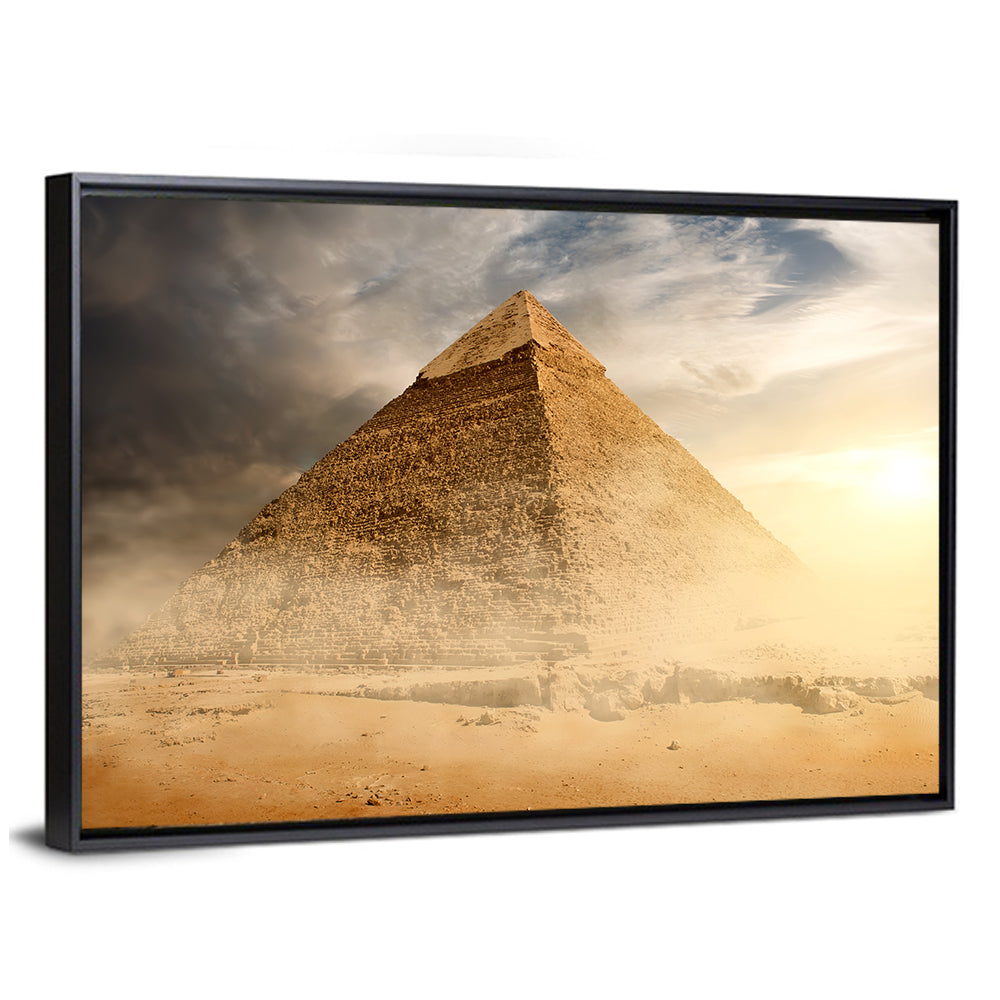 Great Pyramid in Desert Dust Wall Art