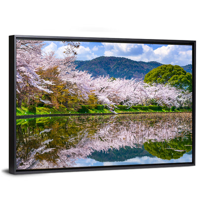 Spring at Daikaku-ji Pond Wall Art