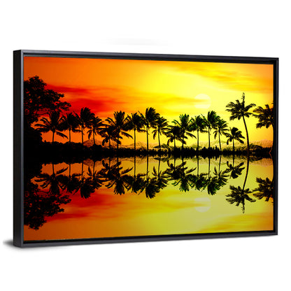Tropical Palm Beach Sunset Wall Art