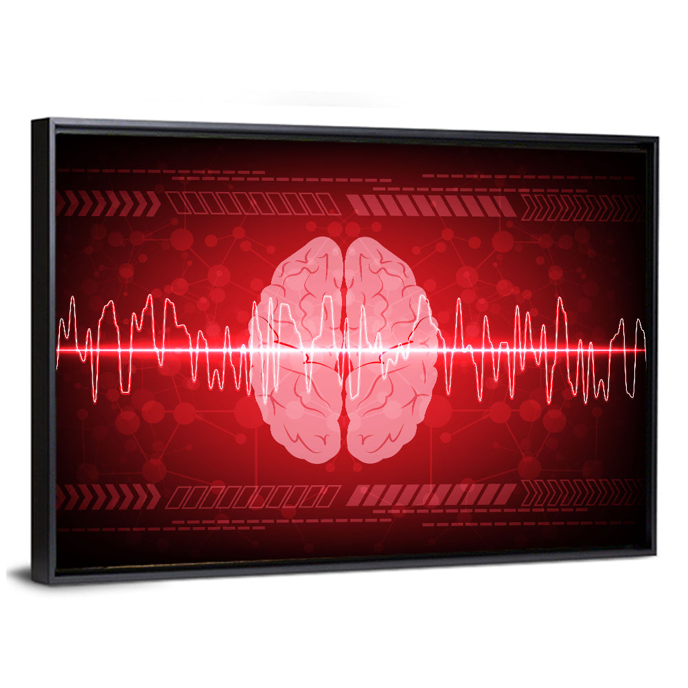 Red Brain Wave Concept Wall Art