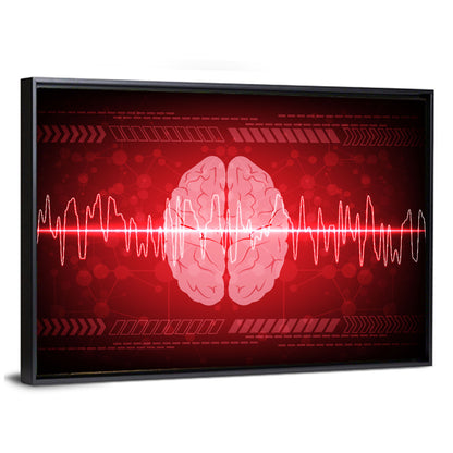 Red Brain Wave Concept Wall Art