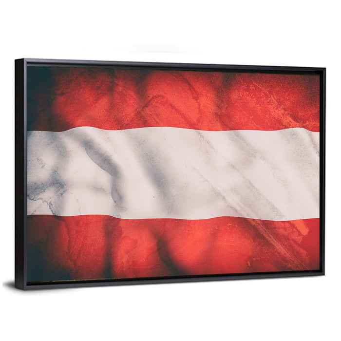 Waving Austrian Flag Wall Art as a framed canvas