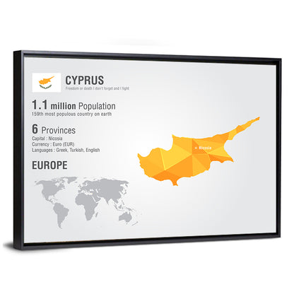 Cyprus Map Wall Art