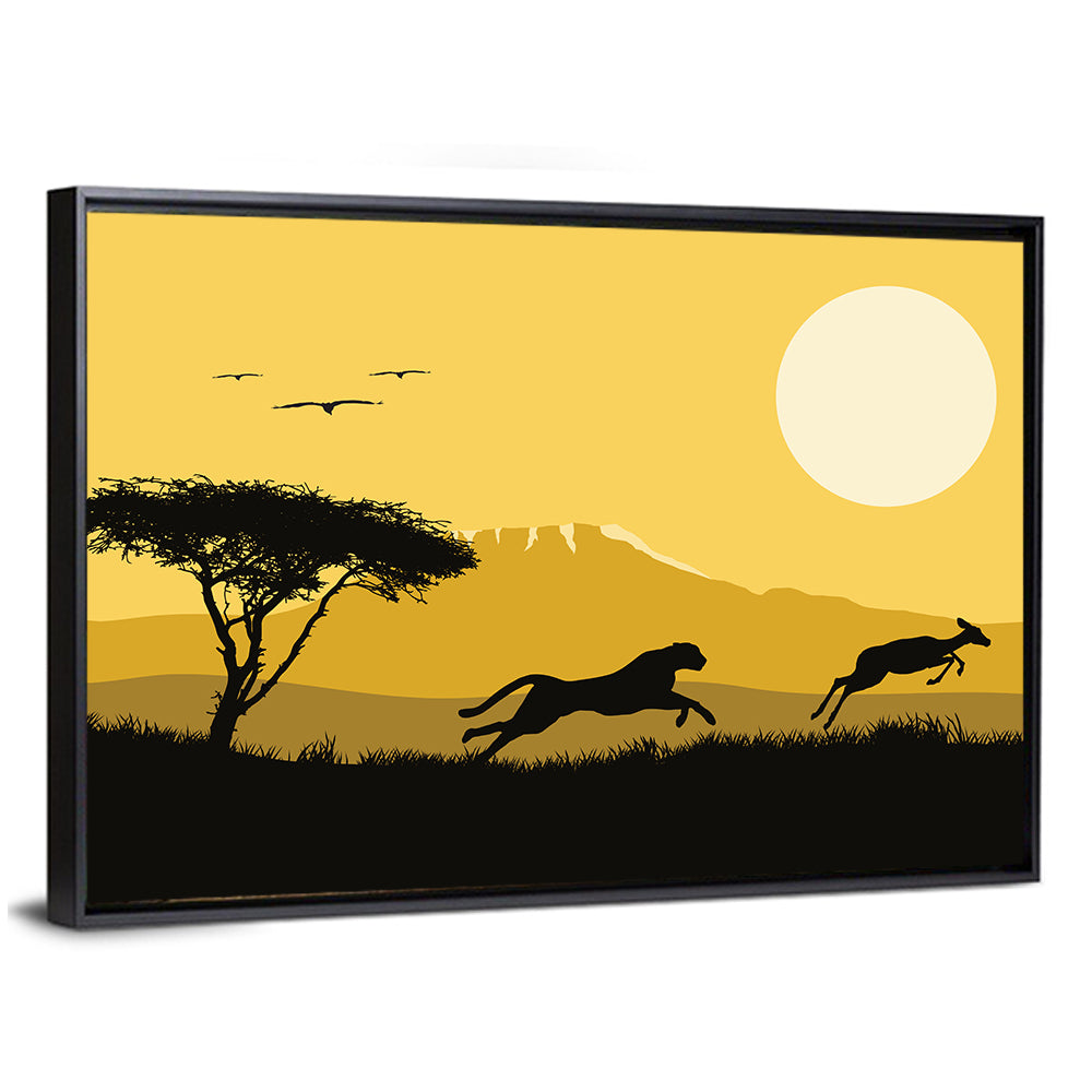 Savannah Sunset Silhouette Wall Art