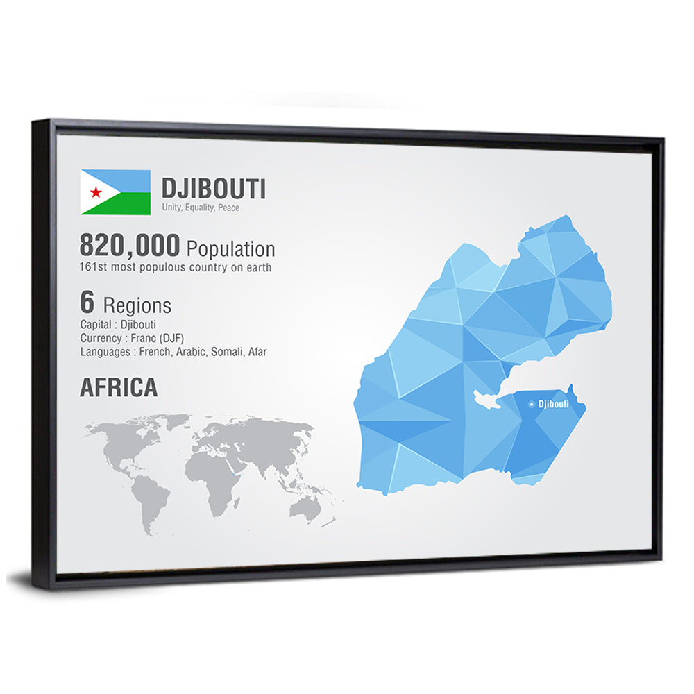 Djibouti Geometric Infographic Map Wall Art