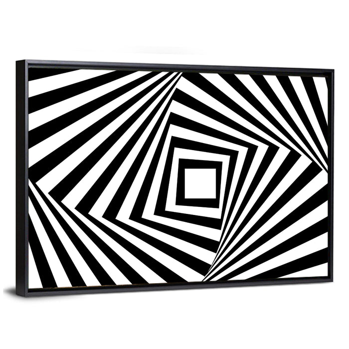 Psycho Geometric Vortex Wall Art as a framed canvas